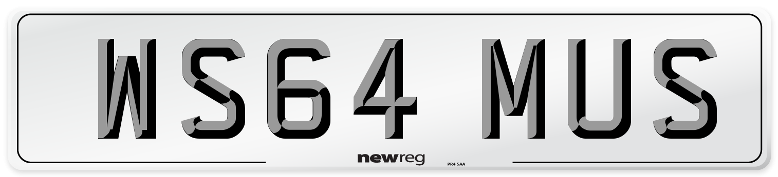 WS64 MUS Number Plate from New Reg